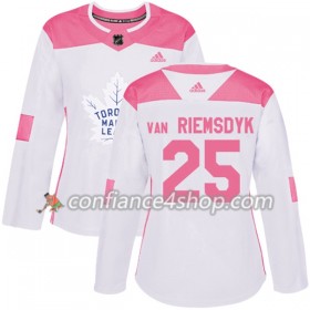 Adidas Maillot de Hockey Toronto Maple Leafs James Van Riemsdyk 25 2017-2018 Blanc Rose Fashion Authentic - Femme